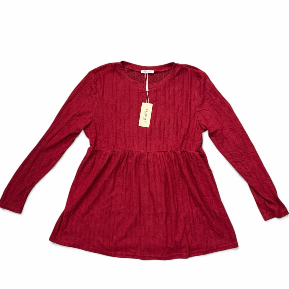 Elegant Red Long Sleeve Dress